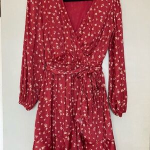 Floral Pink Wrap Dress